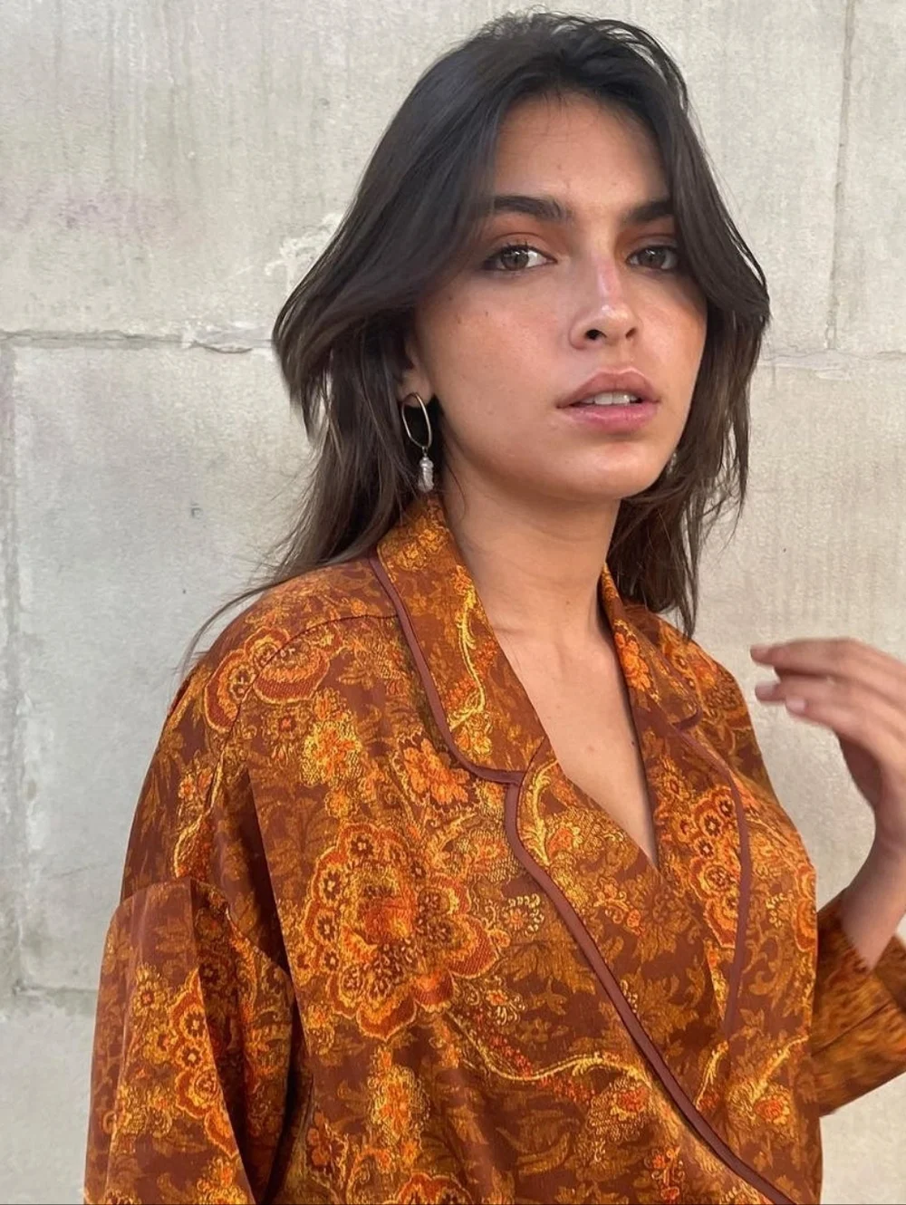 Laura Ashley UO Exclusive Reese Pyjama Top / Silken Blazer Paisley Jacquard - Picture 2 of 15